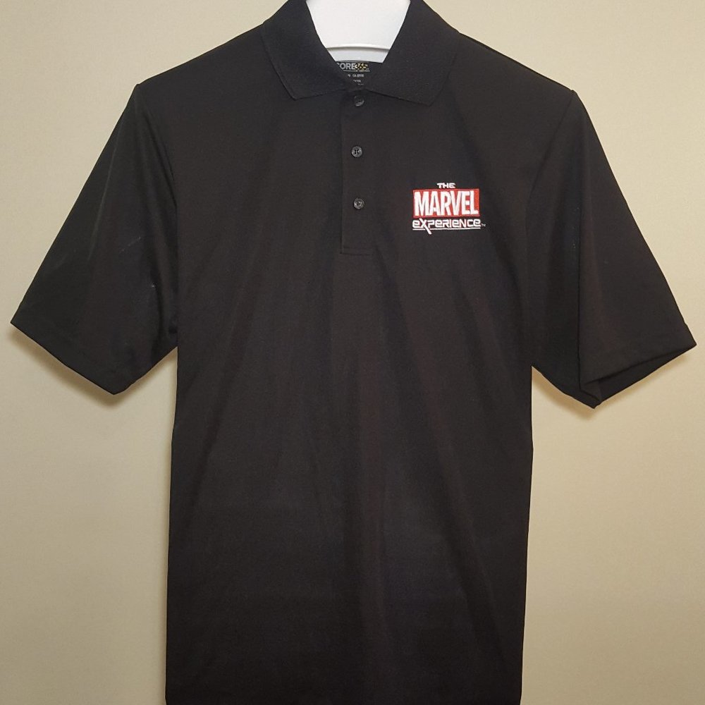 MARVEL POLO SHIRT - Black, The Hero Experience - Picture 1 of 8